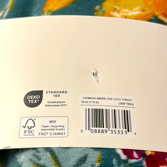 LAURA ASHLEY Oversized Reversible Cambrian Berries Zoe Coco Throw - Deep Fern - Picture 7 of 8